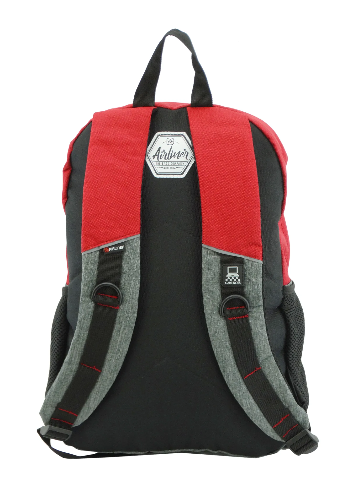 667966, Airliner, Backpack w/Laptop Sleeve - Red/Grey