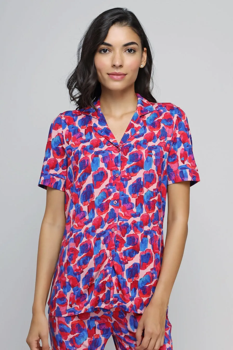 Artsy Watercolor Button Down pajama Set