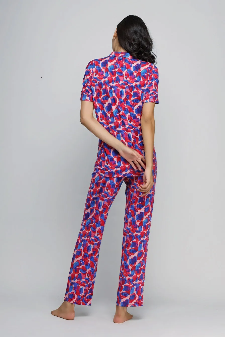 Artsy Watercolor Button Down pajama Set