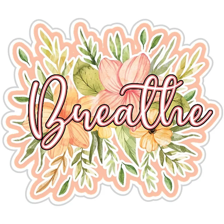 Breathe Beautiful Floral Meditative Sticker - Wholesale