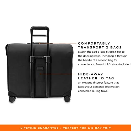 Briggs & Riley Baseline Garment Bags, Black, Deluxe Wardrobe Spinner
