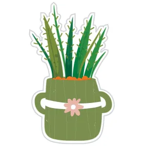 Cactus In A Cute Floral Pot Sticker - Wholesale