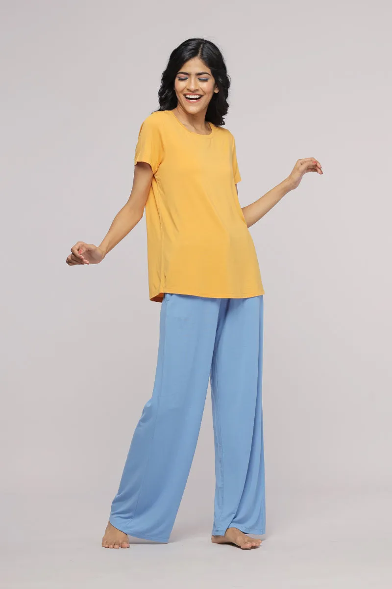 Cozy Blue Flared Lounge pajama set
