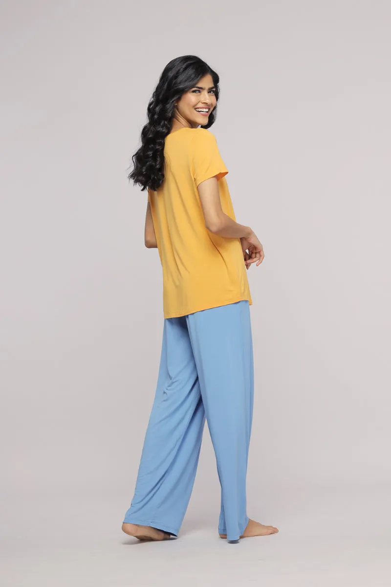 Cozy Blue Flared Lounge pajama set