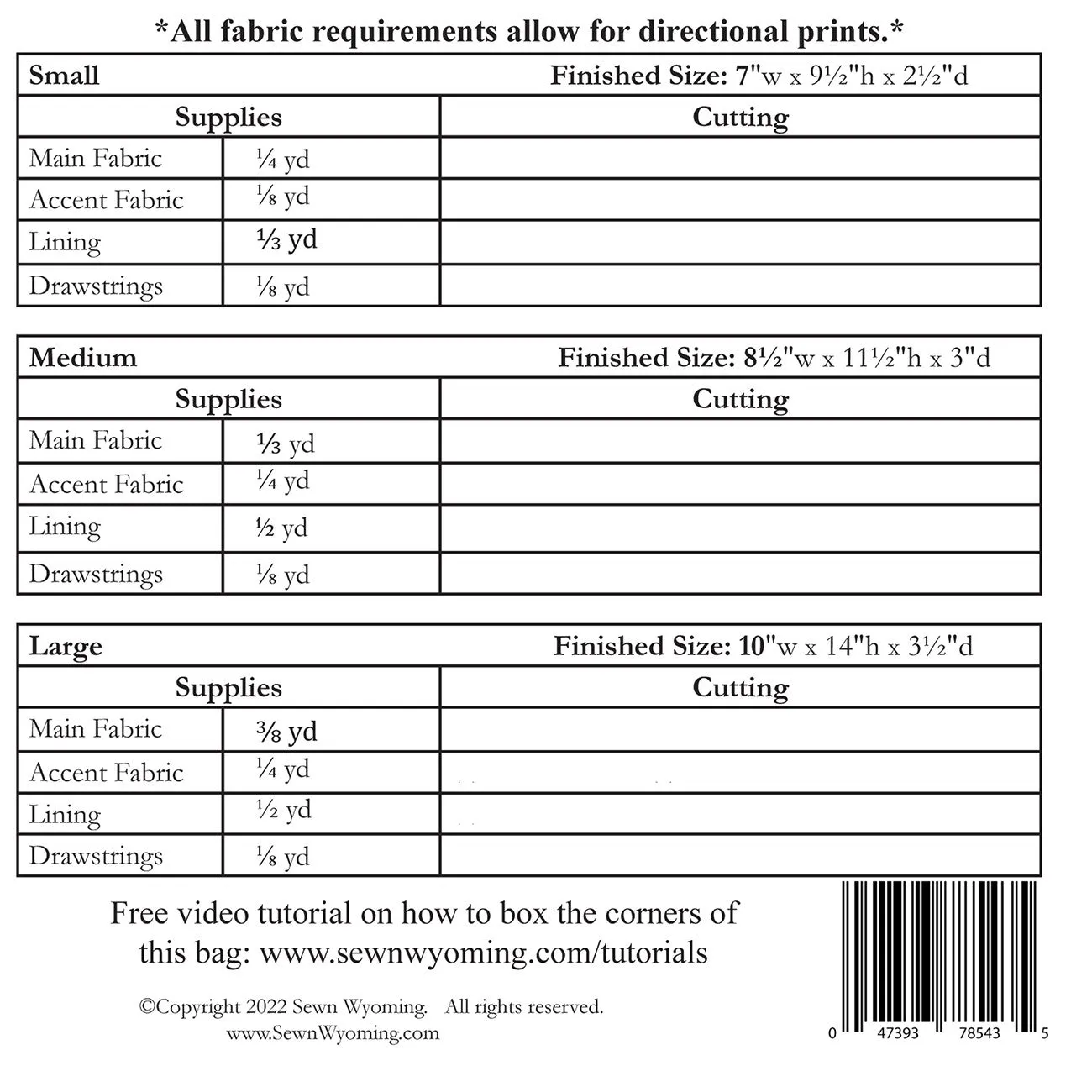 Easy Drawstring Bag Pattern