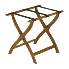 Forbes Industries 904-MO 24" Oak Luggage Rack, Medium Finish, With Brown Poly Straps