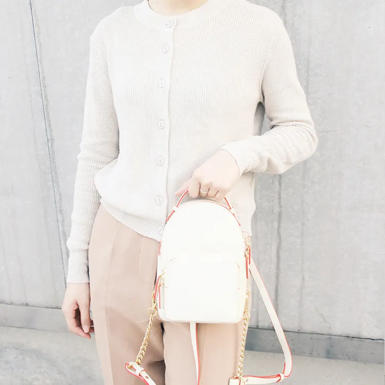 Genuine Leather Mini Backpacks Handbags Cross Body Bags Women
