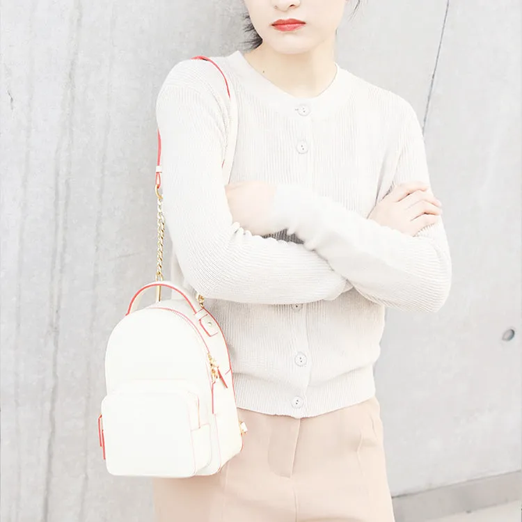 Genuine Leather Mini Backpacks Handbags Cross Body Bags Women
