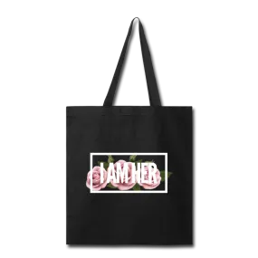 I AM HER - Women's Canvas Tote Bag - Rose Design