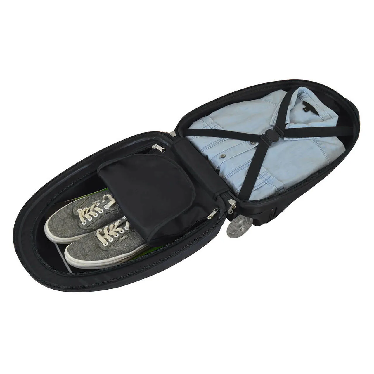 Kids Rolling Pod Luggage In Black