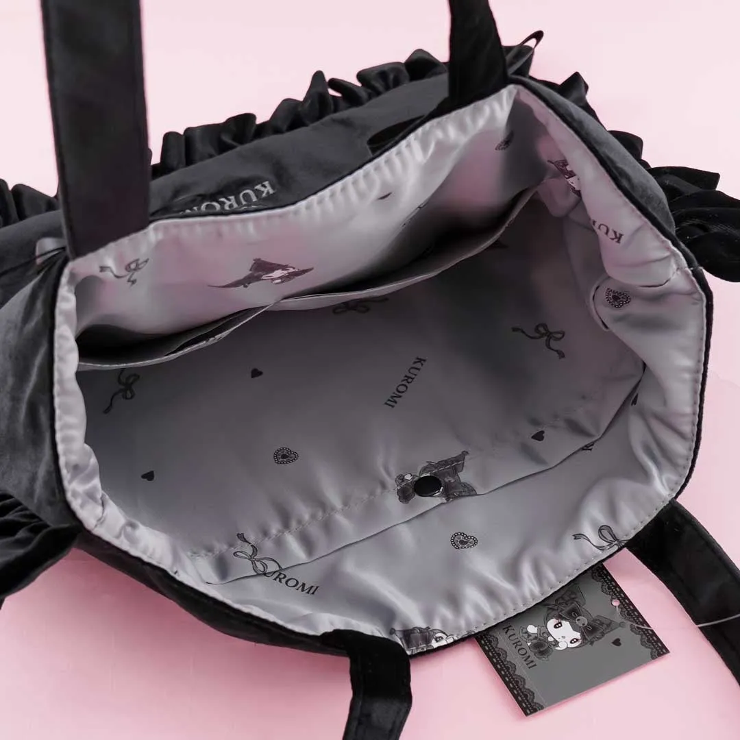 Kuromi  Frilly Velvet Tote Bag