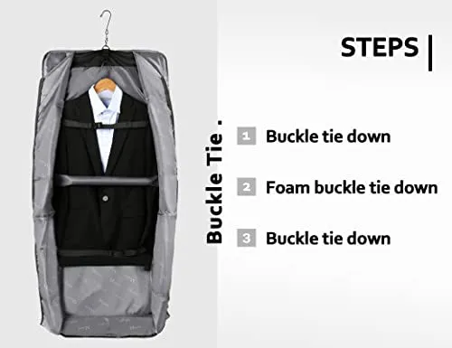 MATEIN Garment Bags, Large Suit Travel Bag with Pockets & Shoulder Strap for Business Trip, Professional Foldable Carry On Bag Gifts for Men Women, Client, Waterproof Luggage Bags for Travel, Black