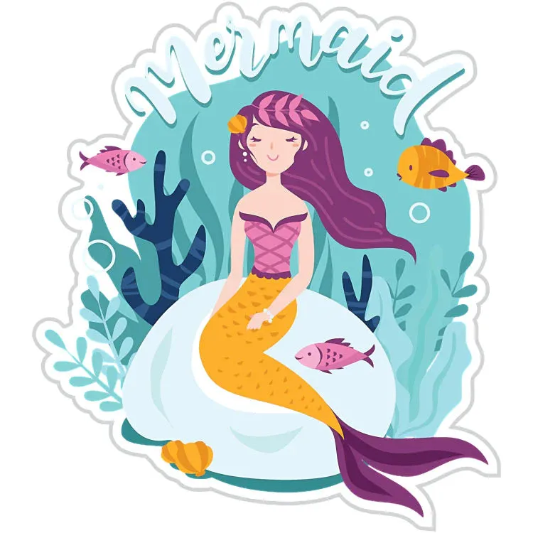 Mermaid With Purple Hair Sticker - Wholesale