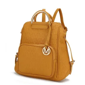 MKF Collection Torra Women's Backpack, Vegan Leather Bookbag Purse for Travel, Work and School by Mia K - Mustard