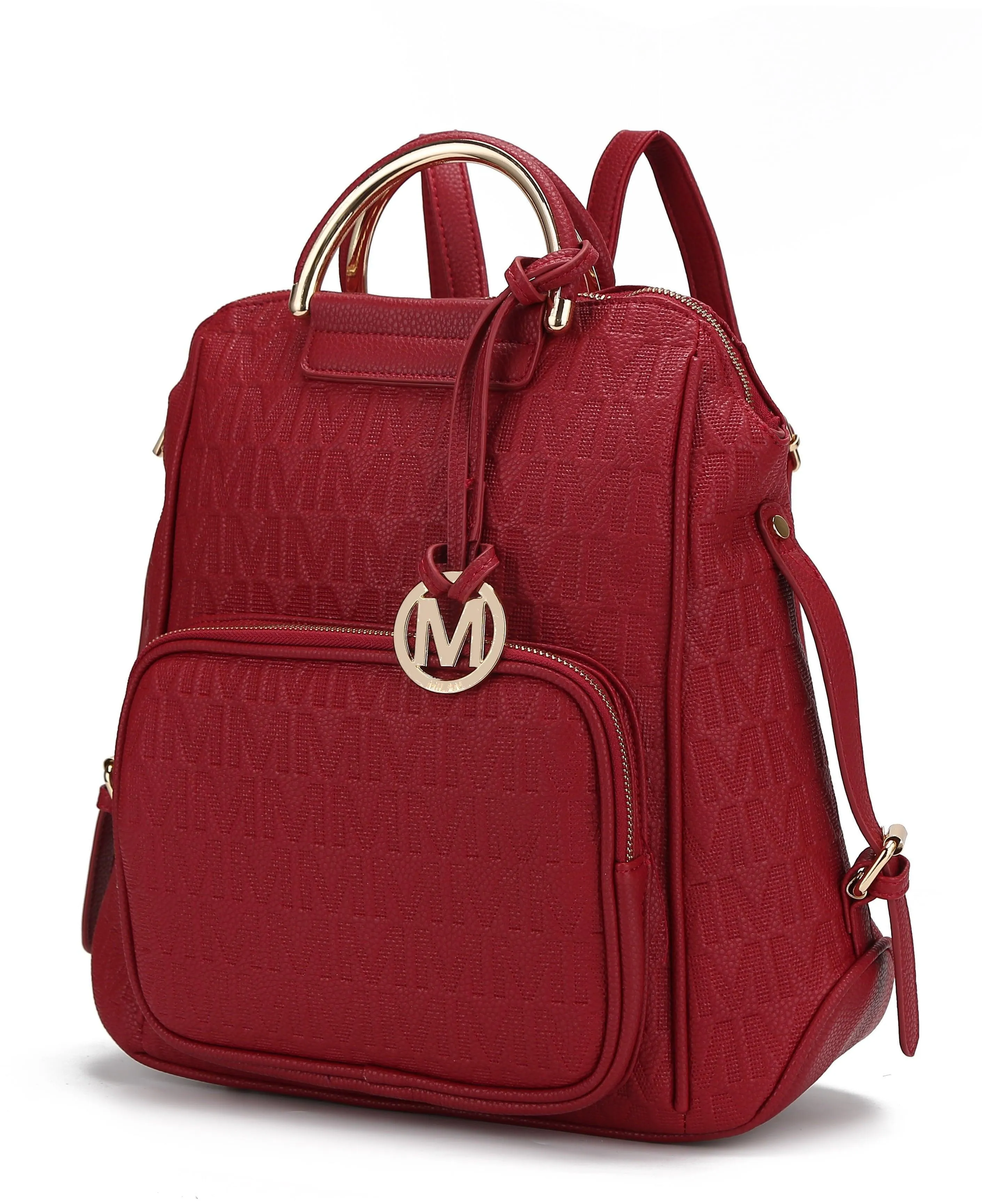 MKF Collection Torra Women's Backpack, Vegan Leather Bookbag Purse for Travel, Work and School by Mia K - Mustard