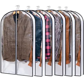 Mskitchen Hanging Clothes Bag with 4" Gusseted Garment Bag for Storage Suit Bag for Closet Clear Garment Bags Dress Covers Garment Bags for Suits, Sweaters, Shirts - 24"x 40"x 4"/ 3 Pack-6 Pack