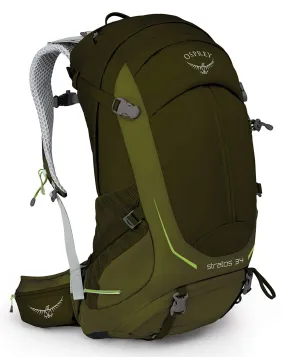 Osprey Packs Stratos 34 Hiking Backpack, Gator green, Small/Medium