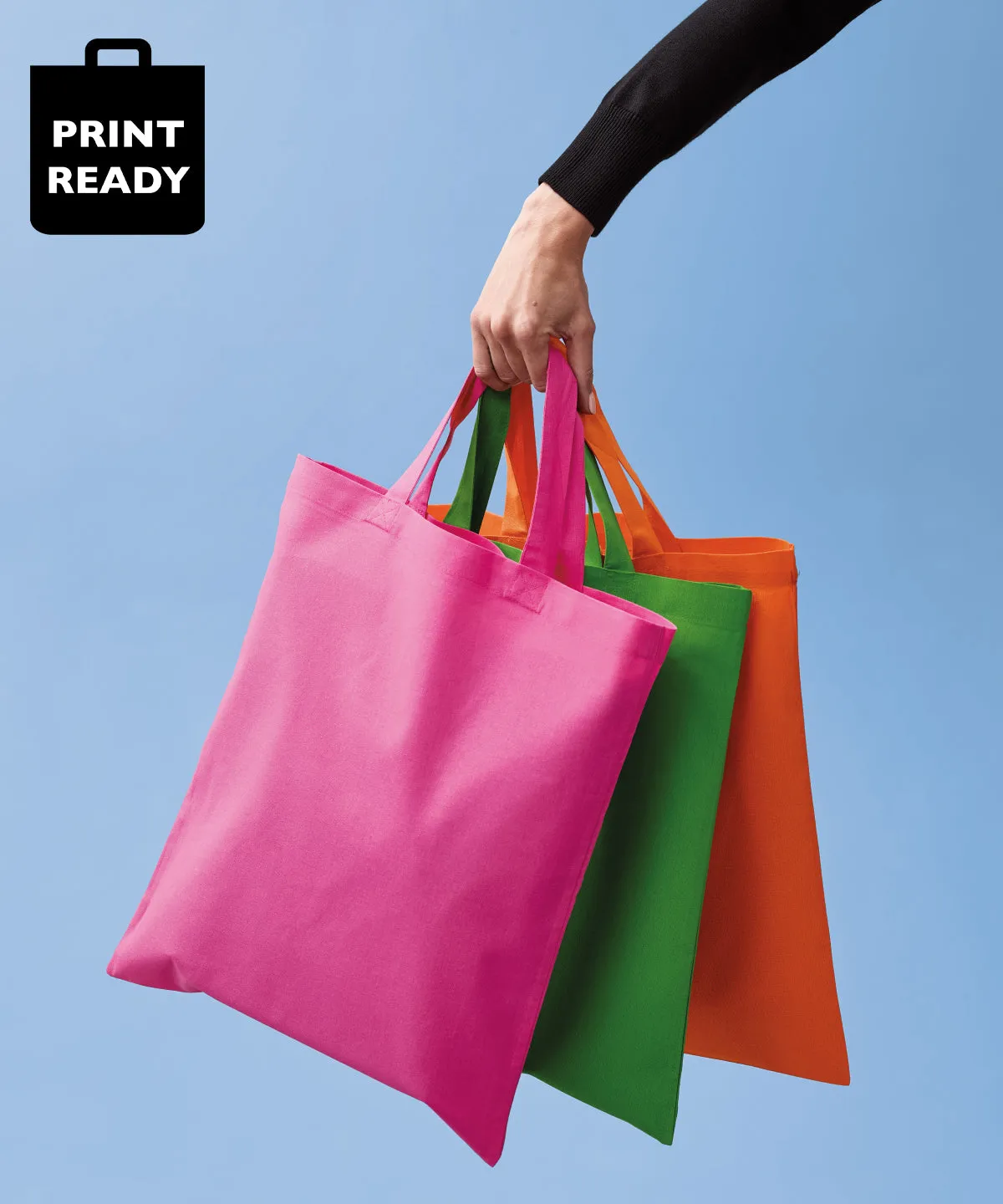 Pastel Pink - Cotton shopper short handle