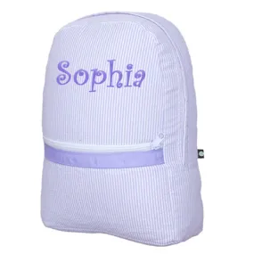 Personalized Backpack by Mint  Medium Lilac Seersucker