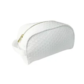 Personalized Eyelet White Traveler Pouch