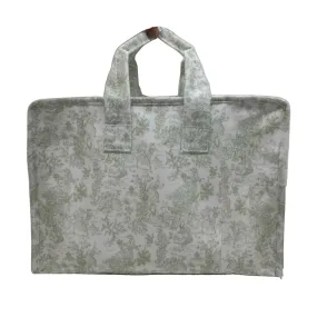 Personalized Nylon Green Toile Overnight Tote