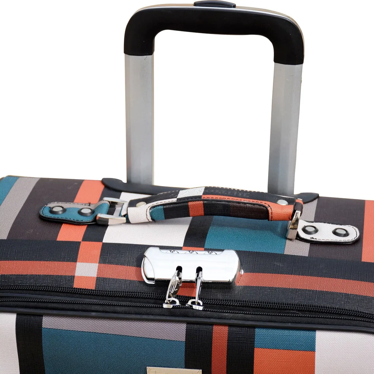 PU Check Type 40 Kg 4 Wheel Luggage Bag With Beauty Case Combo Set