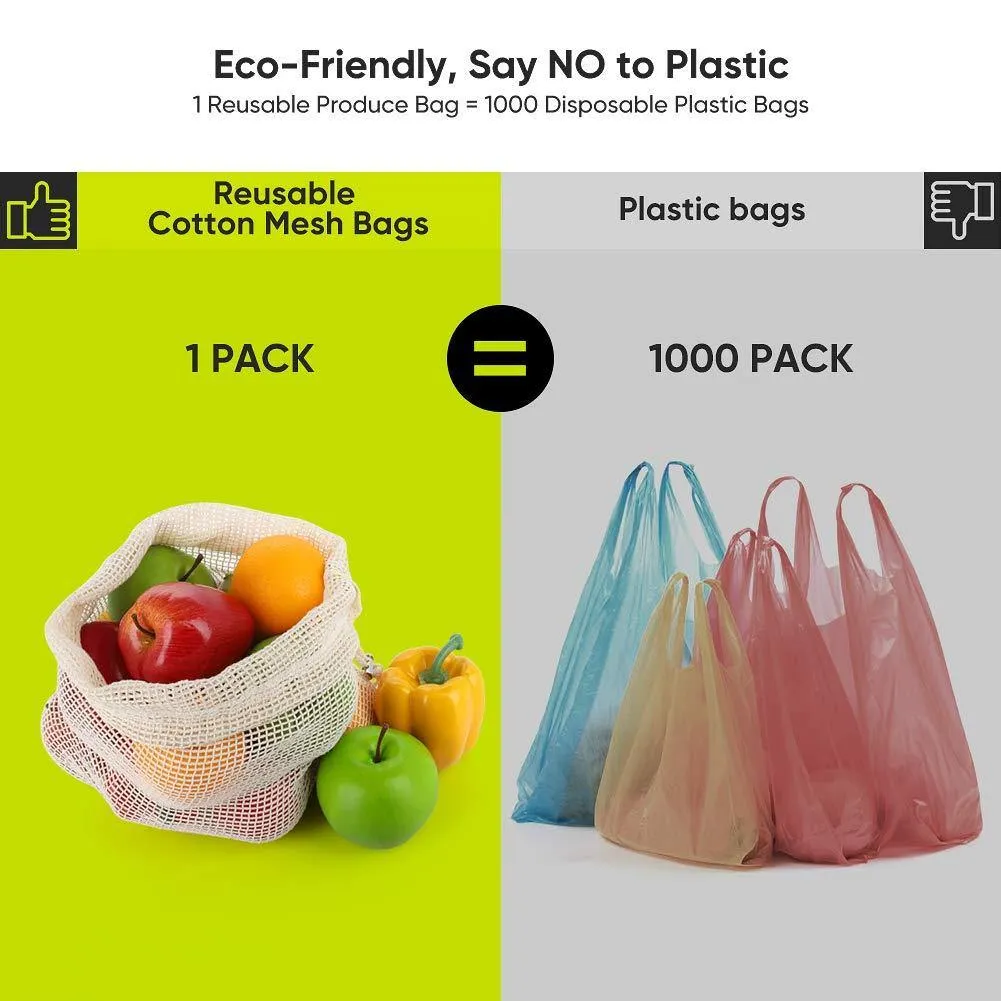 Reusable Cotton Mesh Bags