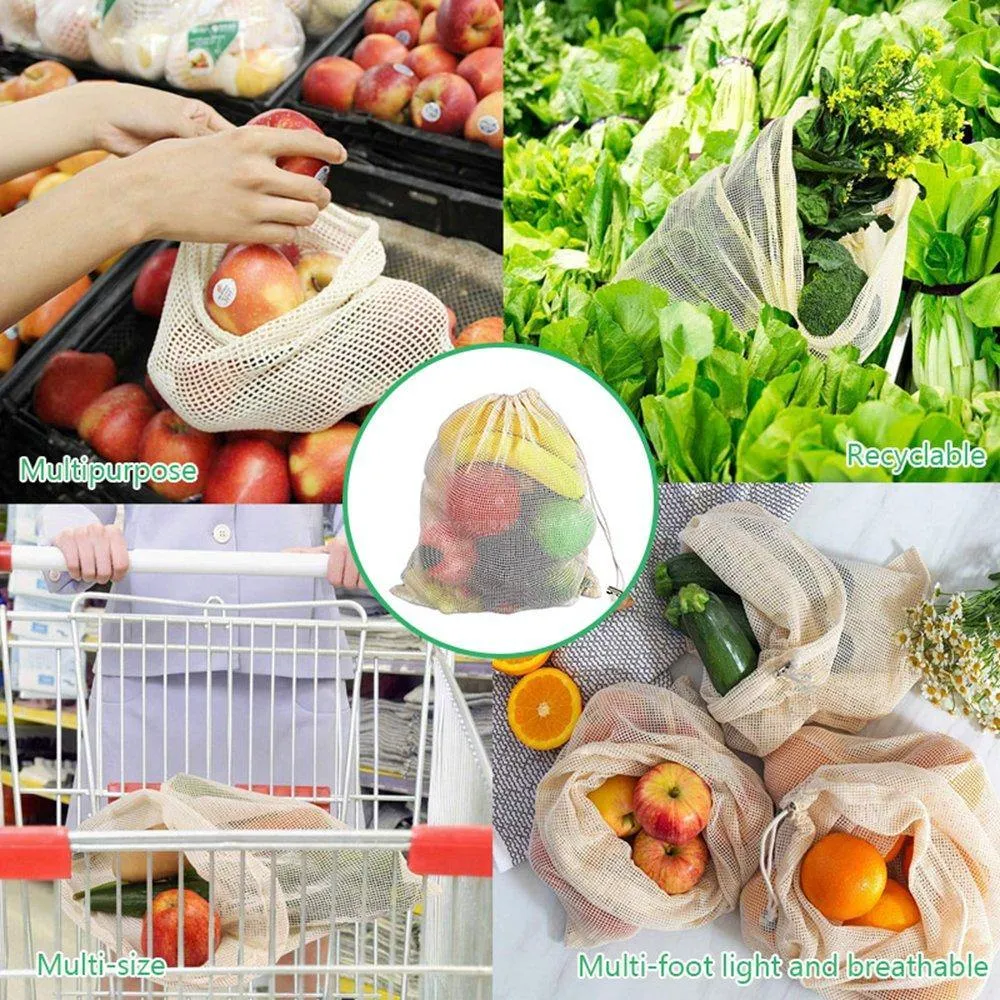 Reusable Cotton Mesh Bags