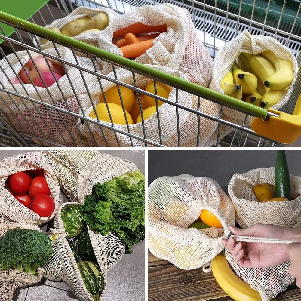 Reusable Cotton Mesh Bags