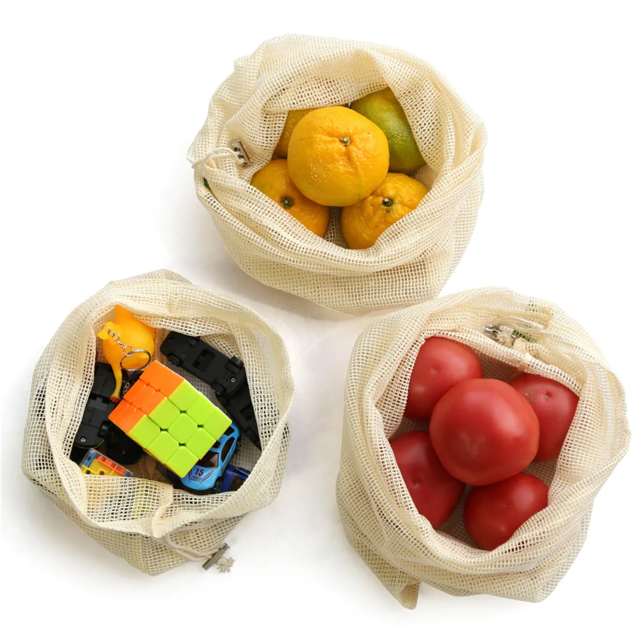Reusable Cotton Mesh Bags