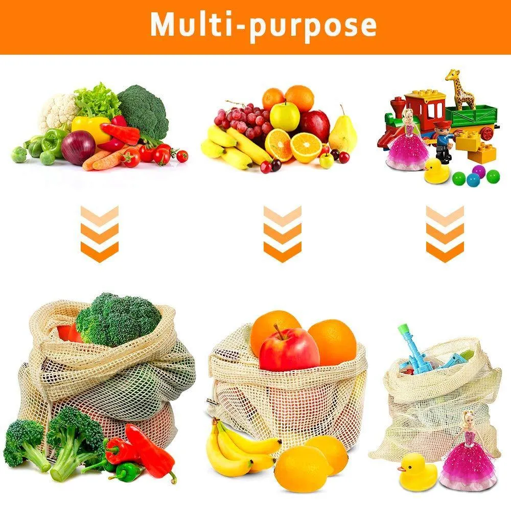 Reusable Cotton Mesh Bags