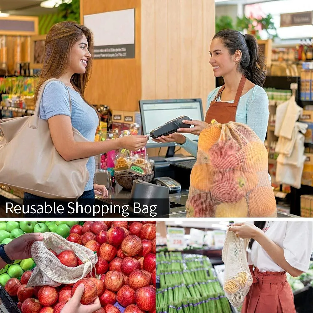 Reusable Cotton Mesh Bags