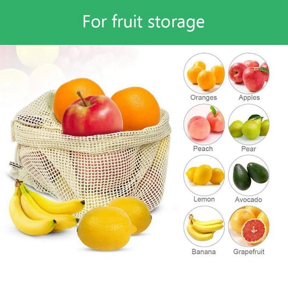 Reusable Cotton Mesh Bags