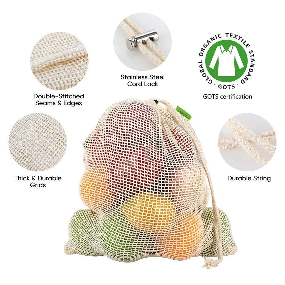 Reusable Cotton Mesh Bags