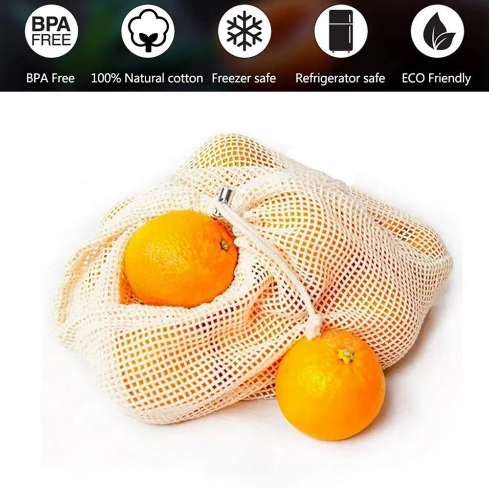 Reusable Cotton Mesh Bags