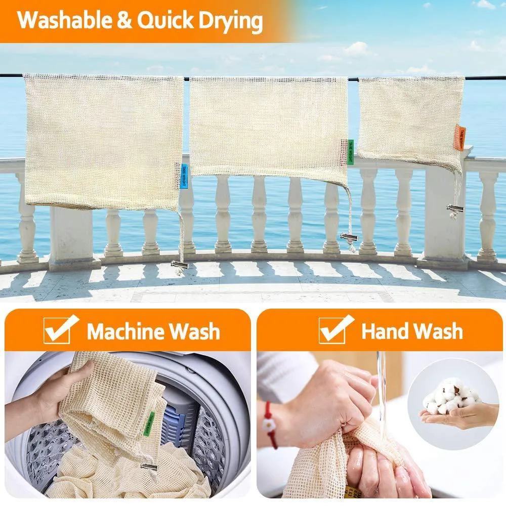 Reusable Cotton Mesh Bags