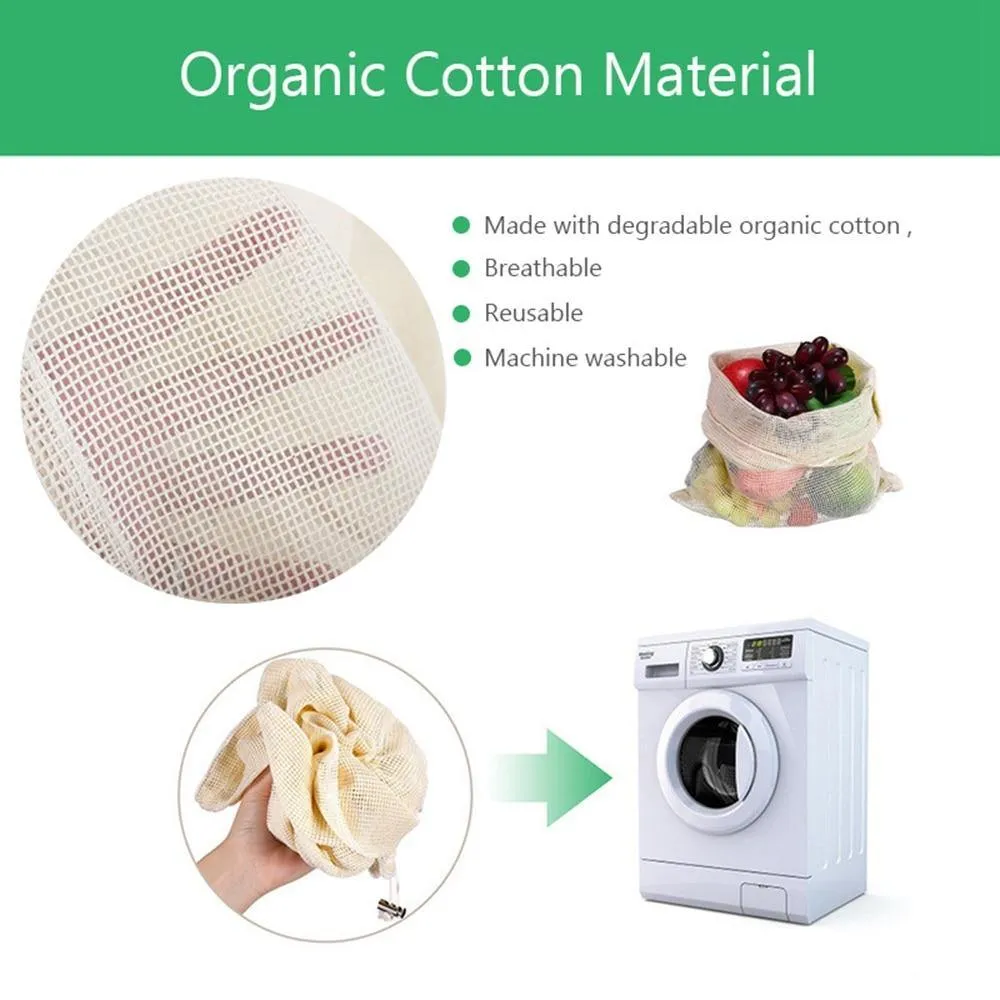 Reusable Cotton Mesh Bags