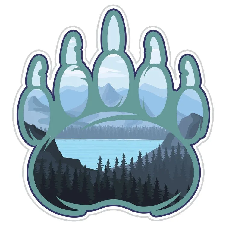 Scenic Nature Bear Paw Sticker - Wholesale