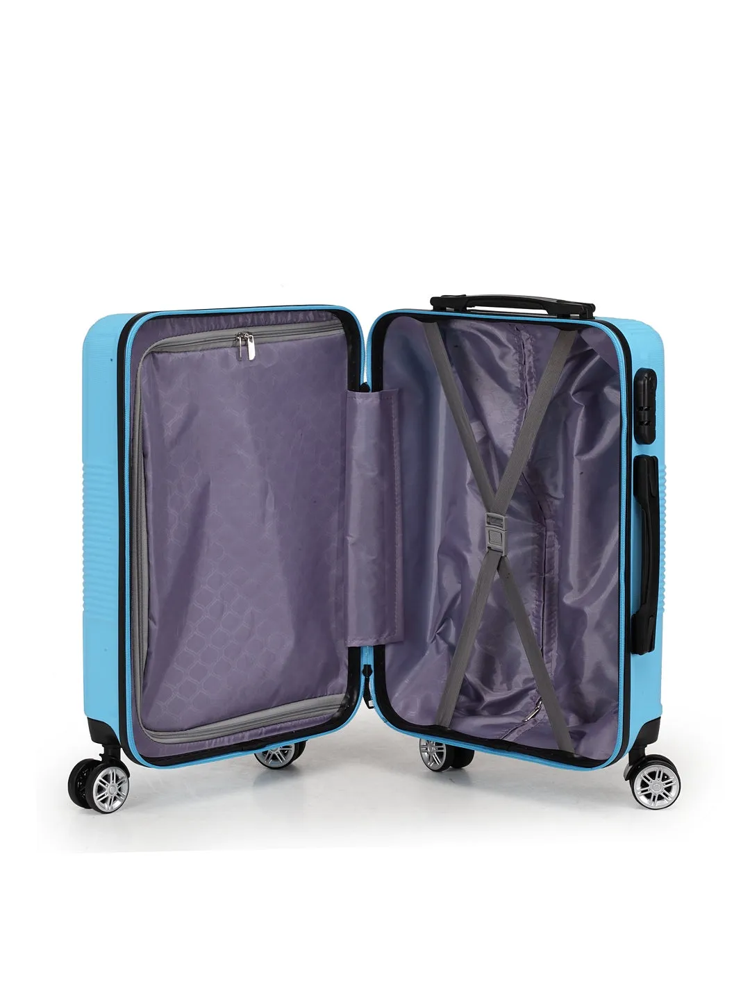 Teakwood Unisex Blue Trolley Bag - Small