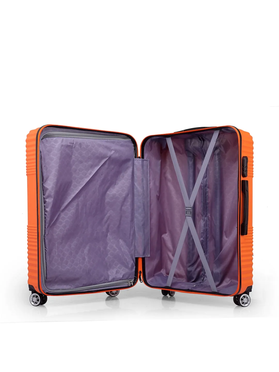 Teakwood Unisex Orange Trolley Bag - Large