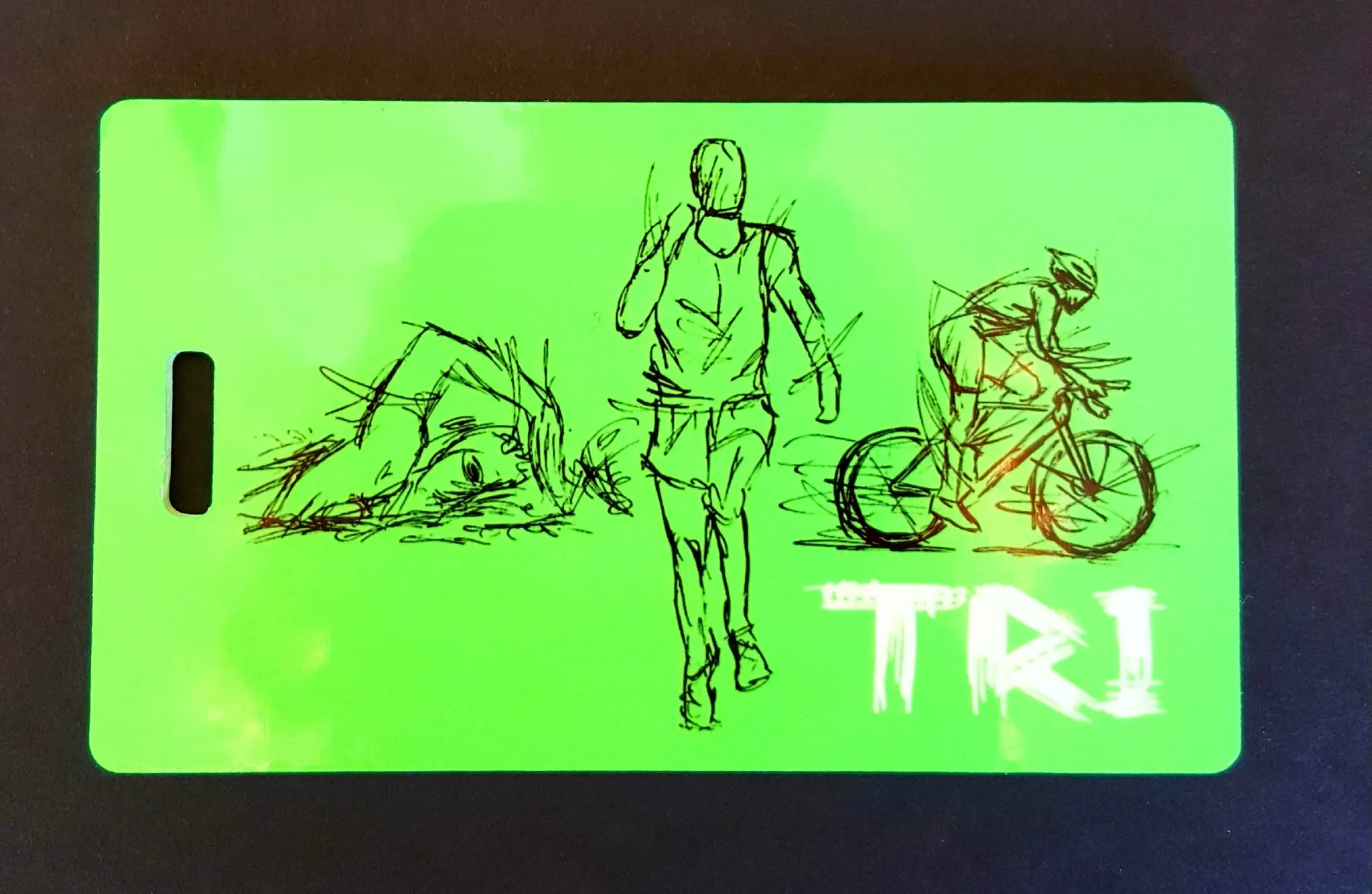 Triathlon Triathlete Bag Tag swim luggage tag