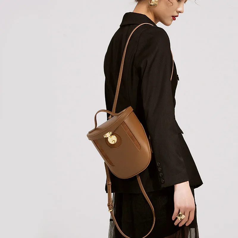 Vintage Leather Backpacks Travelling Bag Unique Backpack Women
