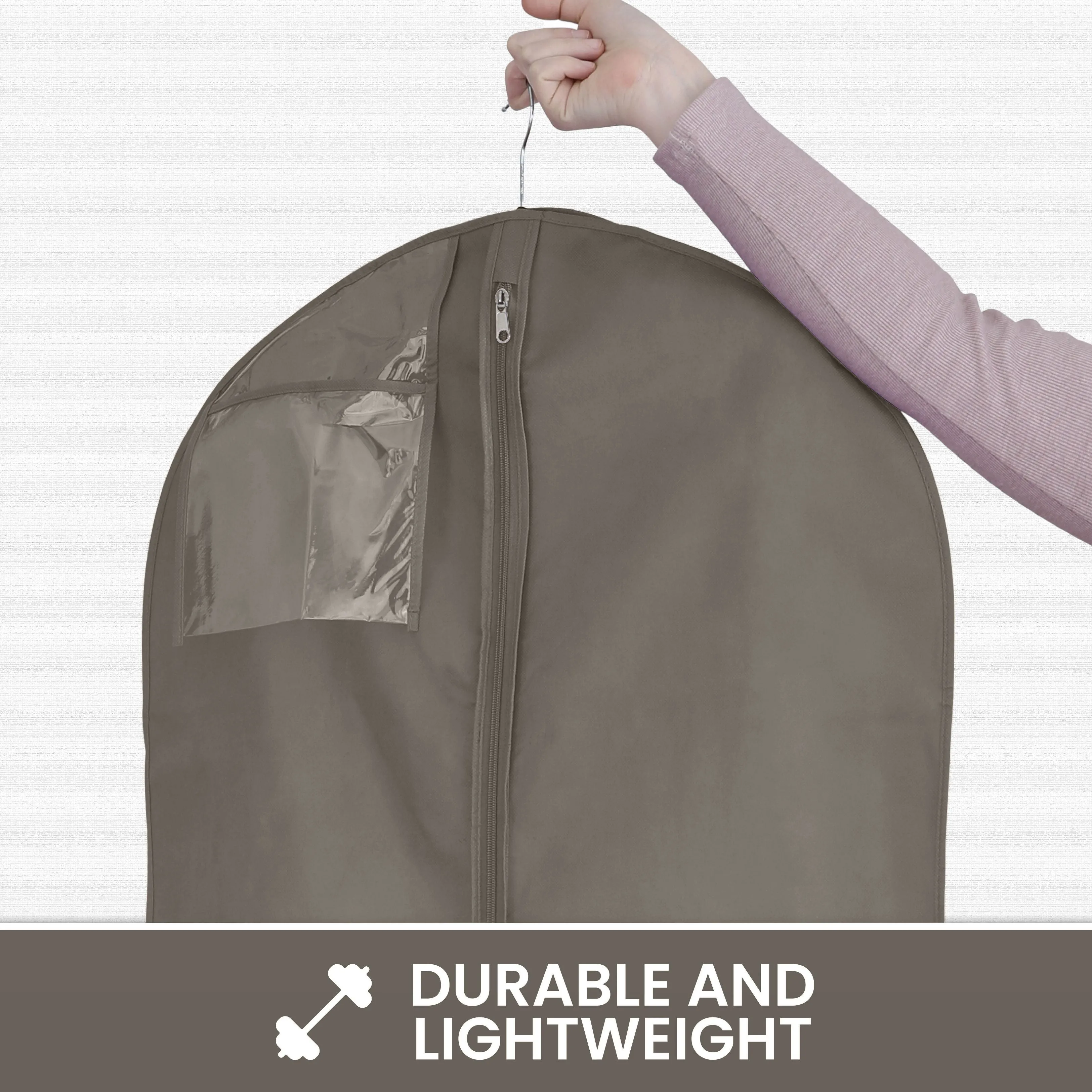 Wedding Dress Garment Bag 16 inch Gusseted, for Long Puffy Gowns, Clear Vinyl Pouch for Labeling