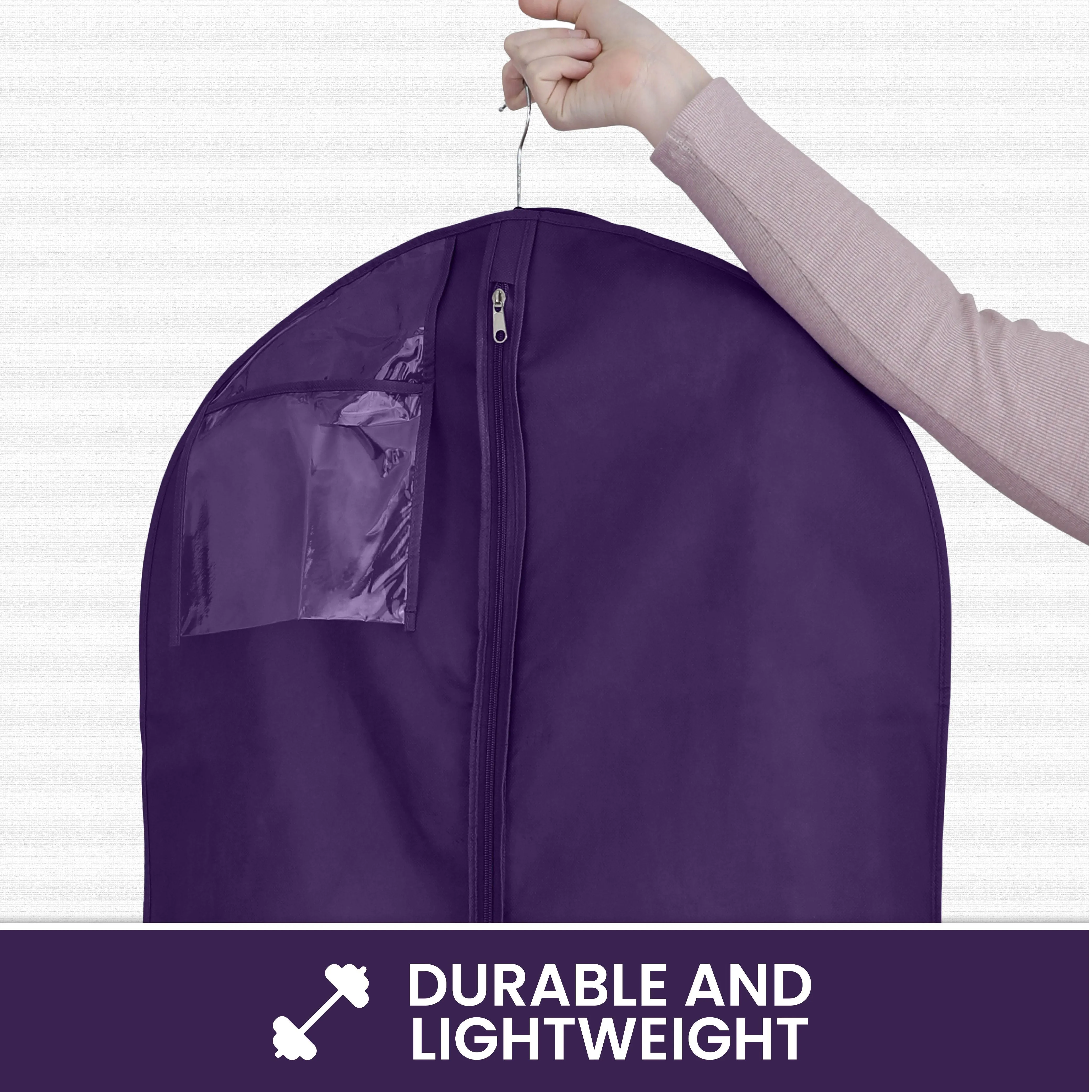 Wedding Dress Garment Bag 16 inch Gusseted, for Long Puffy Gowns, Clear Vinyl Pouch for Labeling