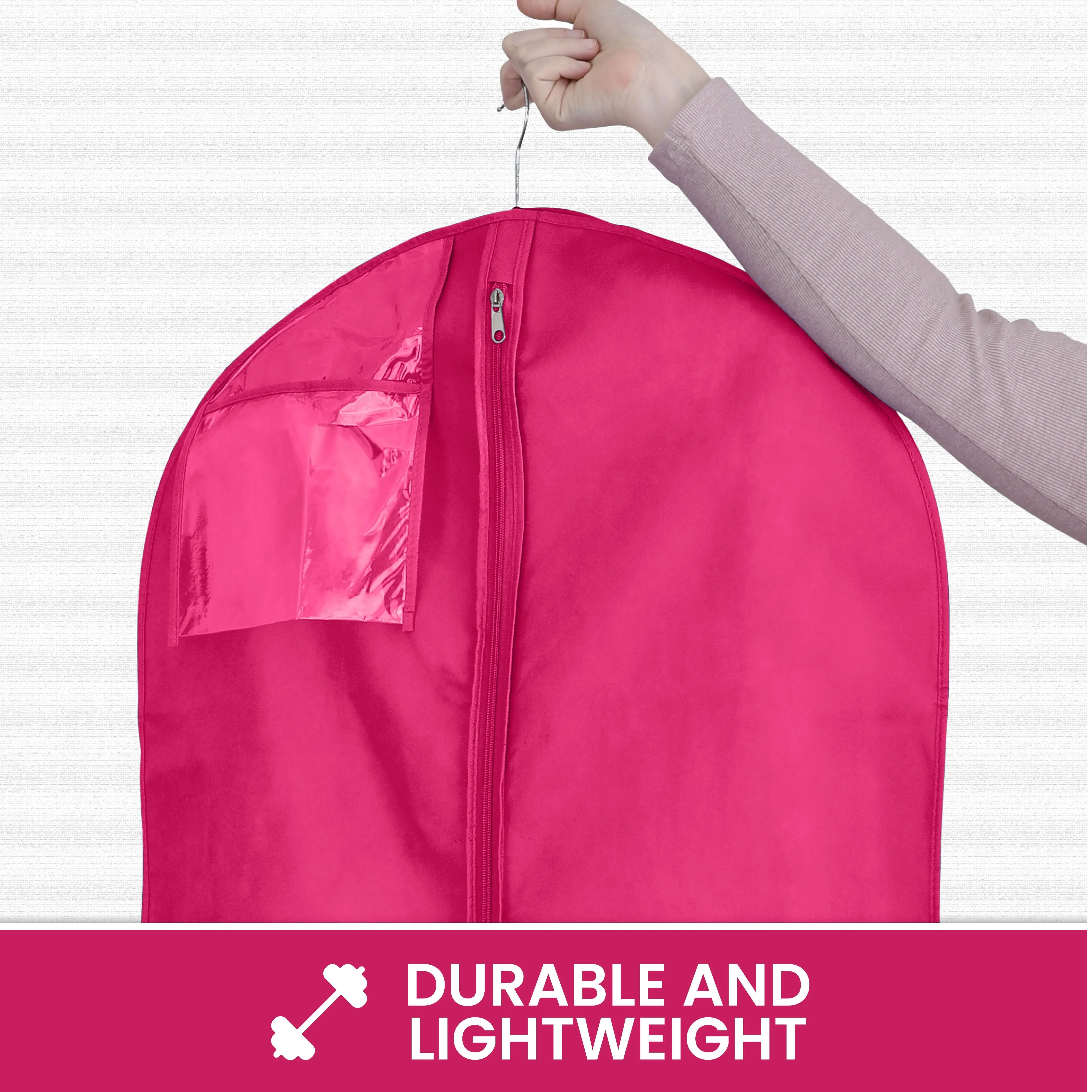 Wedding Dress Garment Bag 16 inch Gusseted, for Long Puffy Gowns, Clear Vinyl Pouch for Labeling