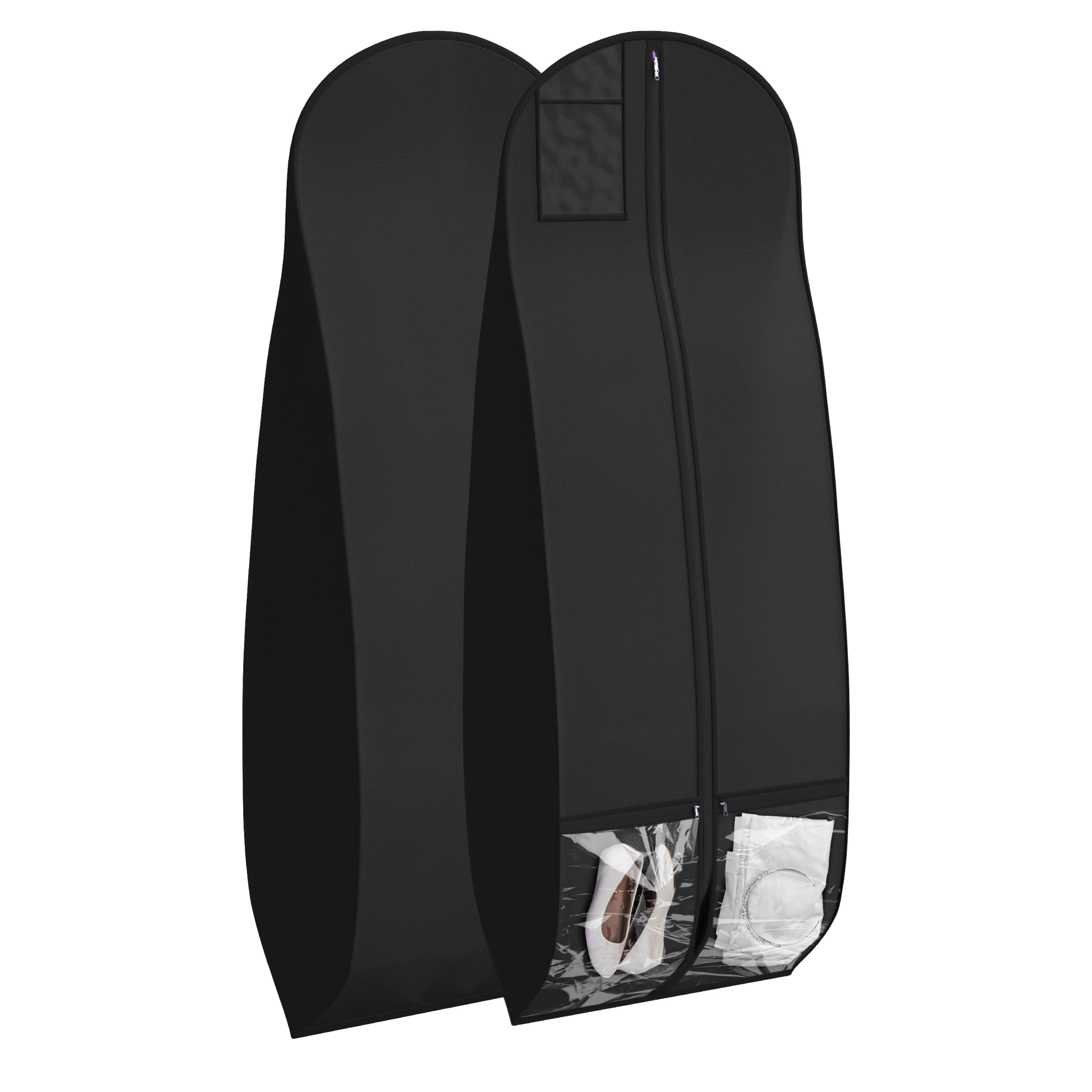 Wedding Dress Garment Bag 16 inch Gusseted, for Long Puffy Gowns, Clear Vinyl Pouch for Labeling
