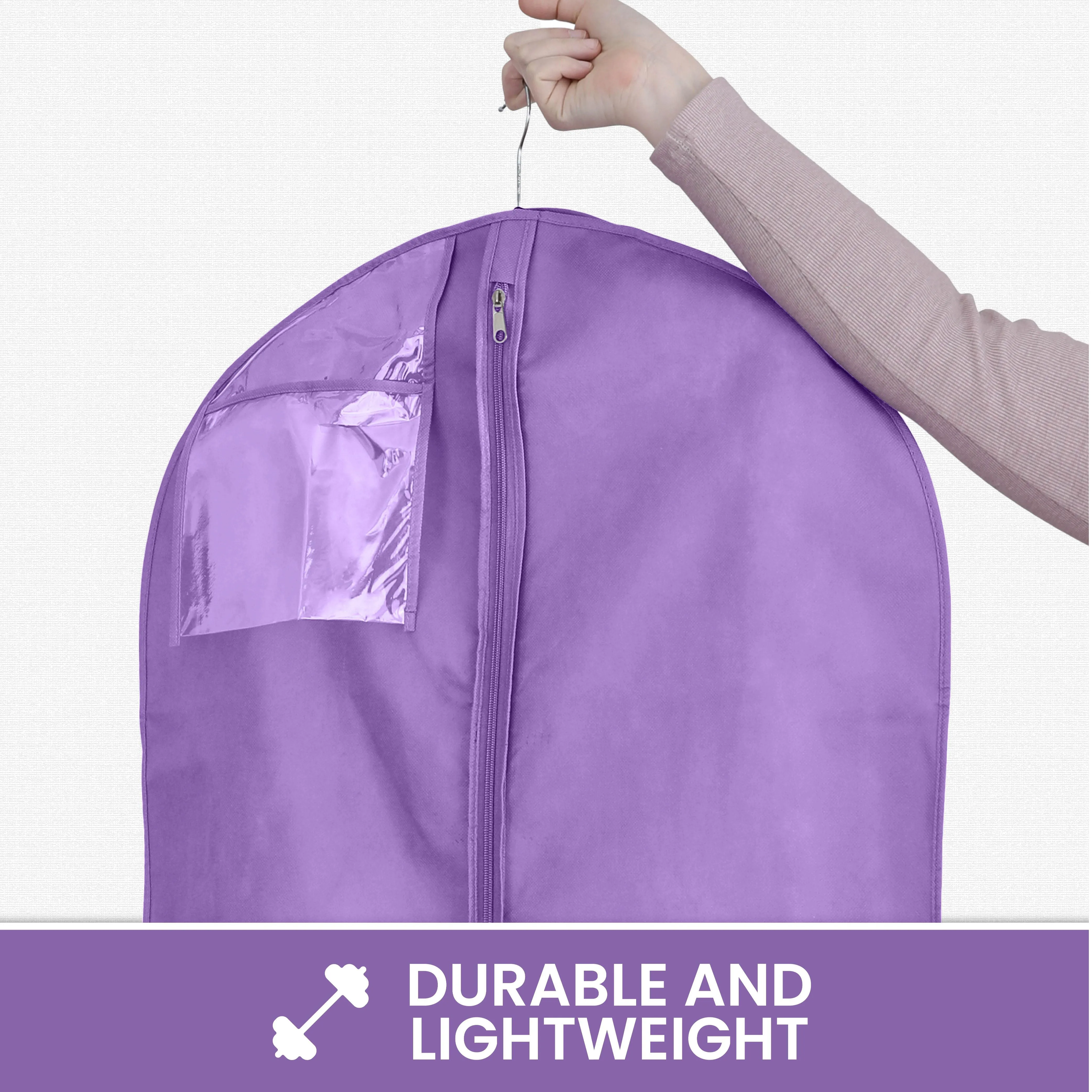 Wedding Dress Garment Bag 16 inch Gusseted, for Long Puffy Gowns, Clear Vinyl Pouch for Labeling