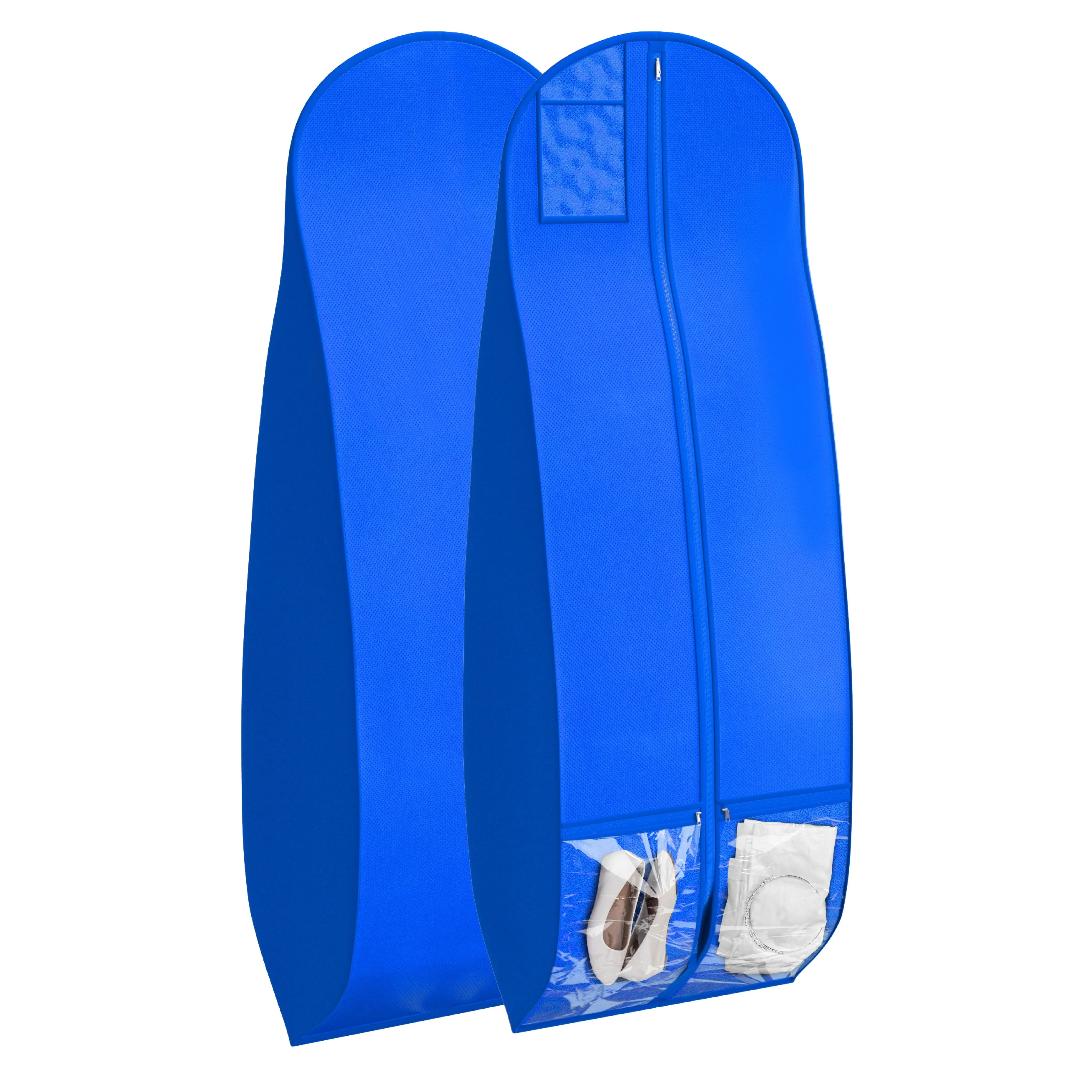 Wedding Dress Garment Bag 16 inch Gusseted, for Long Puffy Gowns, Clear Vinyl Pouch for Labeling