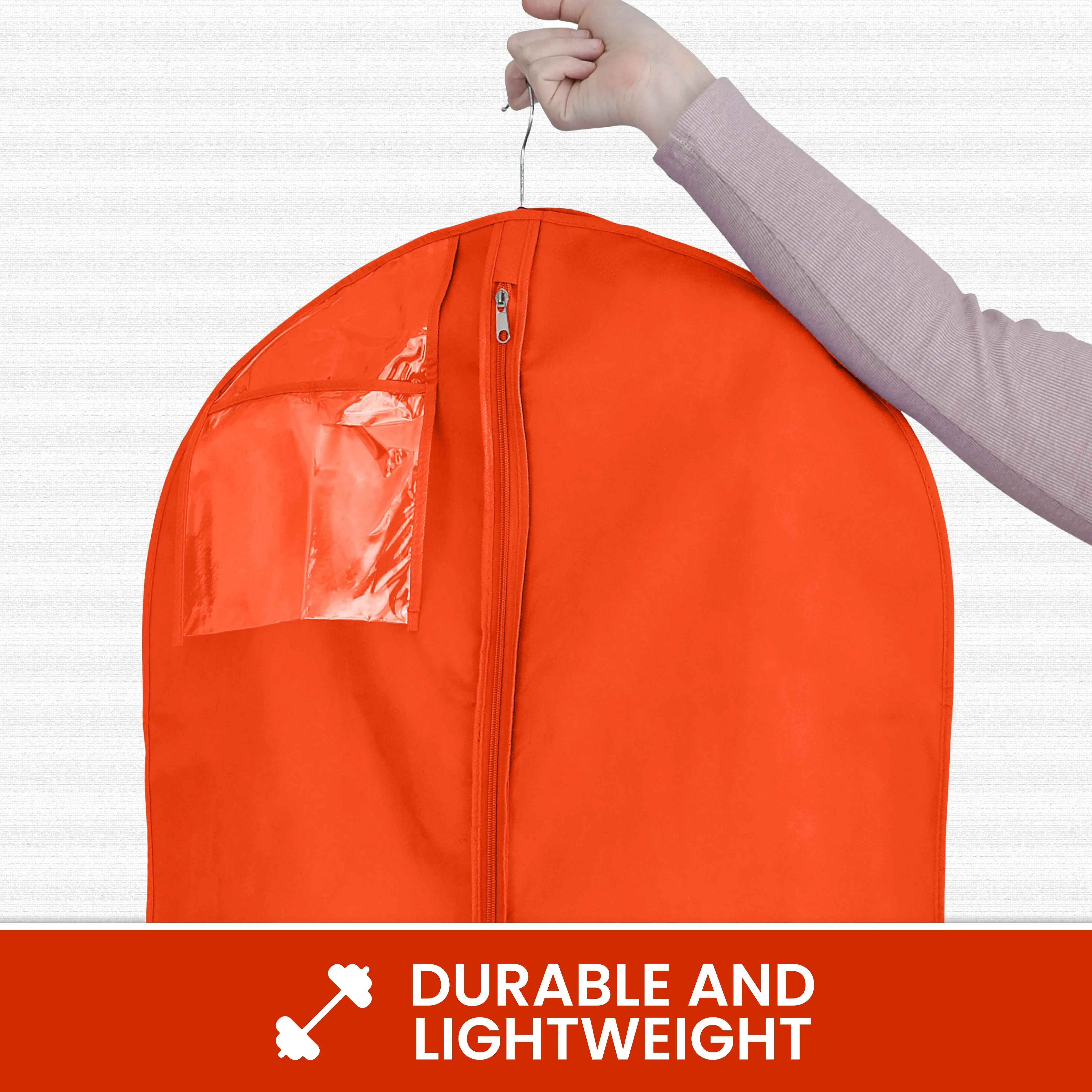 Wedding Dress Garment Bag 16 inch Gusseted, for Long Puffy Gowns, Clear Vinyl Pouch for Labeling