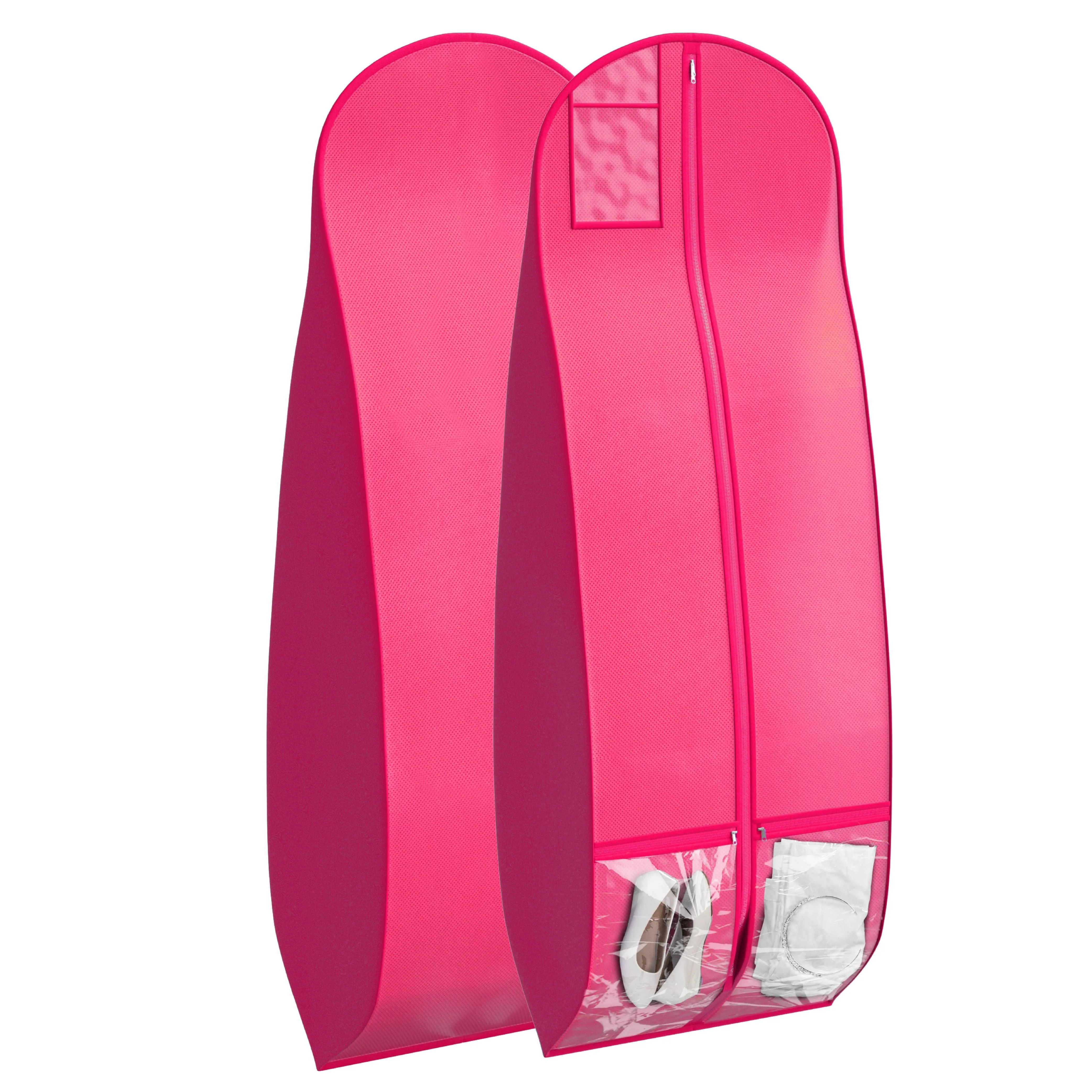 Wedding Dress Garment Bag 16 inch Gusseted, for Long Puffy Gowns, Clear Vinyl Pouch for Labeling